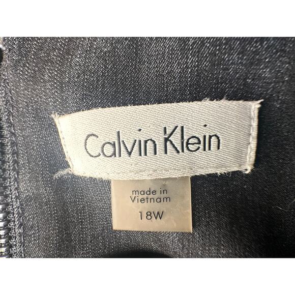 Calvin Klein 18W Plus-Size Denim Sheath Dress Stretchy Jean Bodycon Sleeveless - Picture 7 of 9